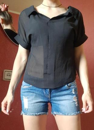 Стильная женская блуза, блузка, рубашка, топ, футболка, прозрачная черная кофта5 фото
