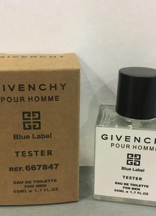 Тестер givenchy blue label pour homme 50 ml, живышные блю лейбл