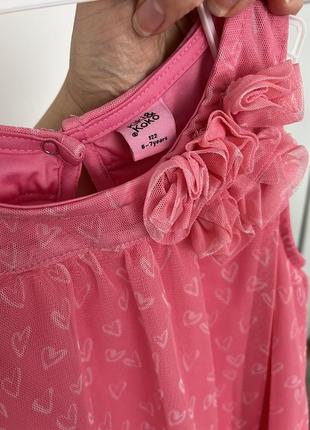 Дуже красива літня сукня з євросіткою в сердечка 6-7р . яскрава фатинова сукня з сердечками h&m стил2 фото