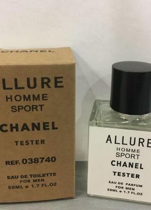 Тестер chanel allure homme sport 50 ml, шанель аллюр спорт