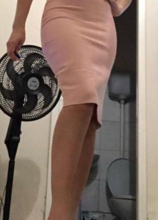 Бандажная юбка карандаш абрикосового-оранжевого цвета