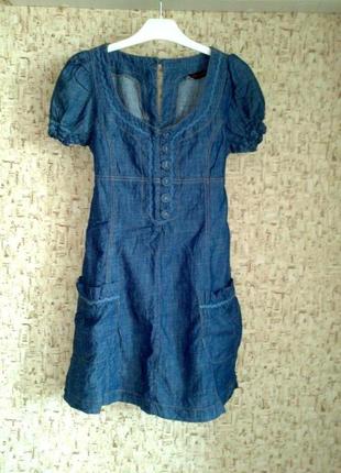 32-34р. джинсовое платье с поясом miss selfridge в подарок