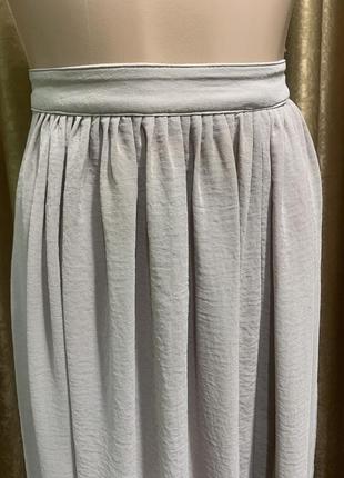 Довга пудрова бежева шифонова спідниця h&m, розмір 34/xs індія4 фото