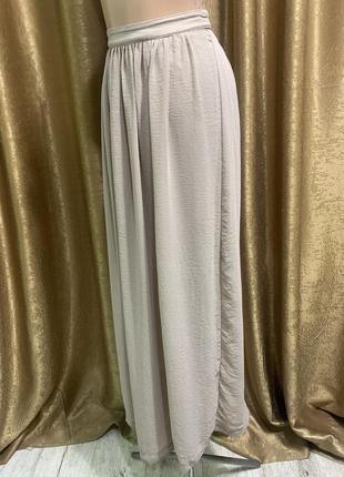 Довга пудрова бежева шифонова спідниця h&m, розмір 34/xs індія5 фото