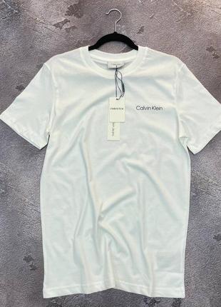 Футболка calvin klein біла / чоловічі однотонні брендові футболки