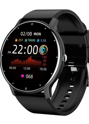 Розумний смарт годинник smart watch zl02 чорні / тонометр пульоксиметр android ios