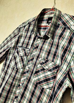 Jack&jones брендовая рубашка-ветровка на лето клеточка белая-красная-чёрная-голубая-зелёная мужская