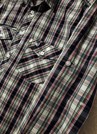 Jack&jones брендовая рубашка-ветровка на лето клеточка белая-красная-чёрная-голубая-зелёная мужская4 фото
