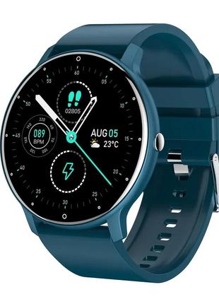 Розумний смарт годинник smart watch zl02 blue / тонометр пульоксиметр android ios