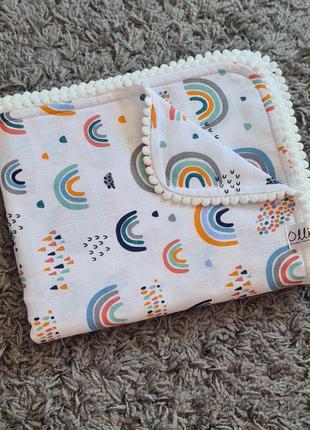 Мусліновий 4-шаровий плед 100×80 см