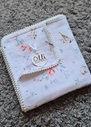 Мусліновий 4-шаровий плед 100×80 см