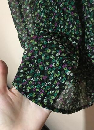 Шикарная блуза topshop в цветочный принт с воротником стойкой3 фото