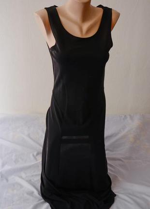 Черное удлиненное платье с косым низом kookai