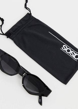 Черные стильные солнцезащитные очки кошачий глаз asos, очки кошечки,очки 90х2 фото