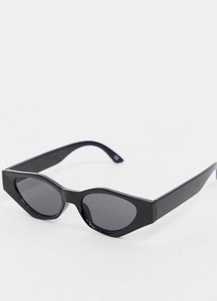 Черные стильные солнцезащитные очки кошачий глаз asos, очки кошечки,очки 90х3 фото