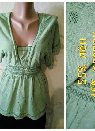 Fat face . 55% натуральный лен 45% хлопок . интересная туника футболка .