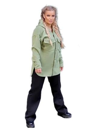 Женский костюм рубашка олива плюс штаны