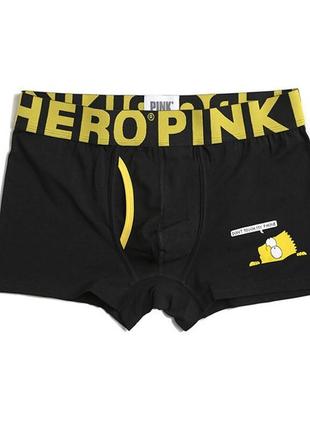 Чоловічі боксери pink hero чорні "барт сімпсон"