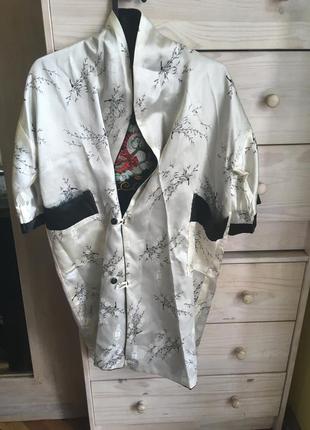 Двусторонний атласный халат кимоно 6-8-10+4 фото