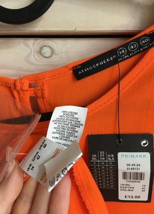 Новое яркое оранжевое миди платье 100% вискоза 10-12-145 фото