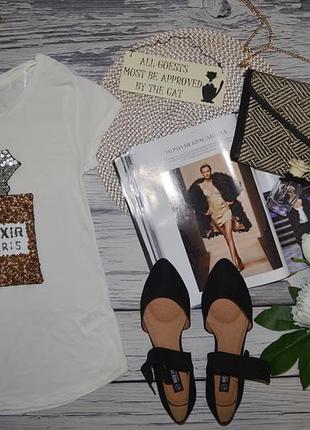 Хs h&amp;m фирменная стильная женская футболка с принтом пайеткой