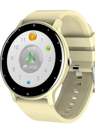 Розумний смарт годинник smart watch zl02 yellow / тонометр пульоксиметр android ios