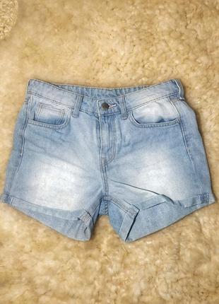 Джинсовые шорты h&m светлый джинс с потёртостями