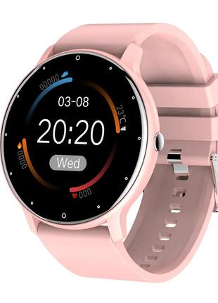 Умные смарт часы smart watch zl02 pink / тонометр пульоксиметр android ios