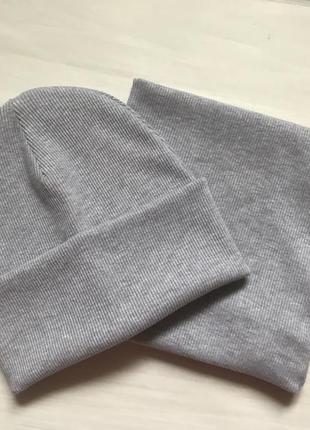 Шапка и хомут тоненький рубчик