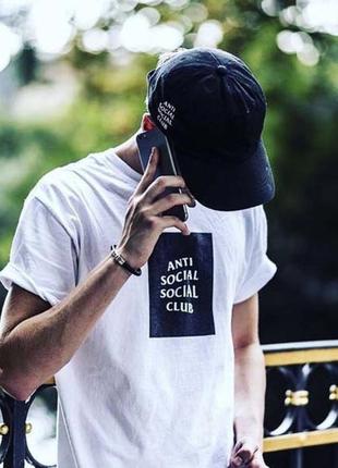 Футболка чоловіча assc біла | бірка anti social social club | фотки реальні