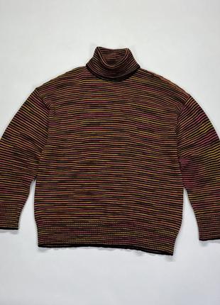 Missoni oversized virgin wool striped turtleneck sweater женский свитер джемпер оригинал