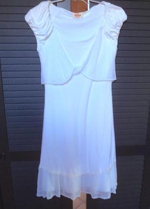 Красивое белое итальянское платье1 фото