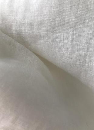 100% лен. белая майка удлиненная итальялия на лето натуральная с кружевом4 фото