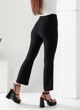 Женские брюки джинсовые укороченные штаны черные бежевые хаки базовые батал на весну6 фото