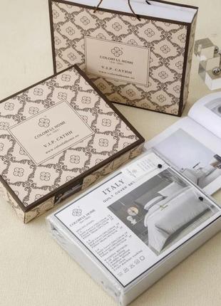 Постільна білизна страйп сатин в коробці