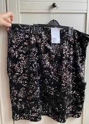 Крутая велюровая юбка h&m новая xl