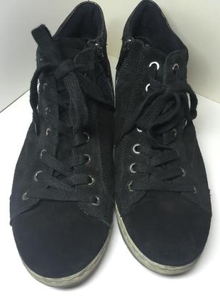 Чёрные замшевые ботинки gabor2 фото