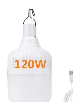 Портативная светодиодная лампа-фонарь с возможностью подзарядки 120w2 фото
