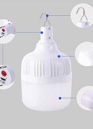 Портативная светодиодная лампа-фонарь с возможностью подзарядки 120w4 фото