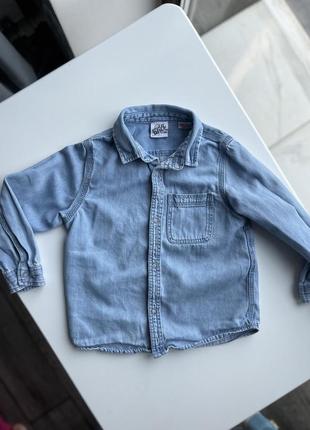 Джинсовая рубашка zara, джинсова сорочка zara1 фото