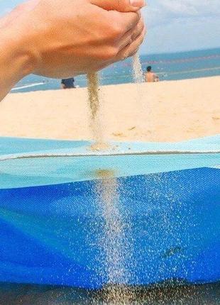 Пляжный коврик покрывало подстилка анти-песок  sand free mat 2м на 1.5 м голубой3 фото
