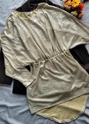 Платье туника блуза металлик