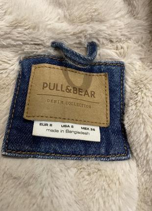 Джинсовая теплая куртка pull &amp; bear, s, 36 размер3 фото