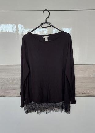 Блузочка лонгслив с кружевом h&m