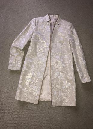 Новое фирменное облегченное пальто жакардово-парчевая ткань натуральная