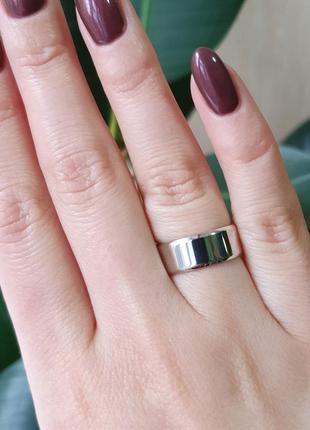 Серебряное обручальное кольцо классическое широкое3 фото