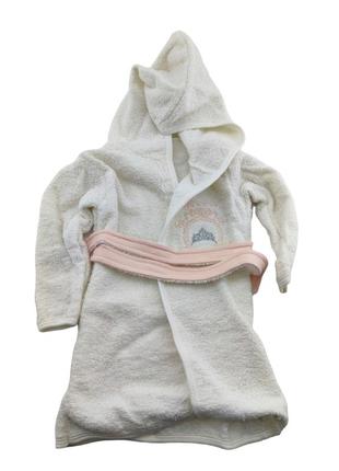 Подарочный набор банный халат для купания подарок для новорожденного до 2 лет белое (хдн97)2 фото