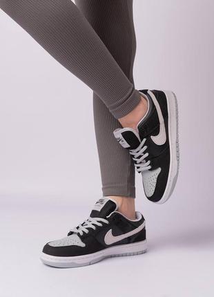 Nike sb dunk low pro black gray new10 фото
