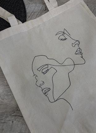 Шоппер с ручной росписью