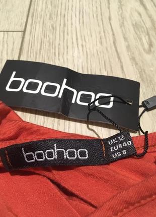 Летнее оранжевое платье с открытой спиной boohoo5 фото